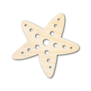 Unfinished Wood Starfish Shape | Beach Craft Cutout | up to 46" DIY 4" / 1/8"