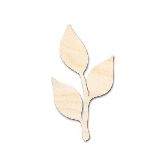 Unfinished Wood Stem and Leaf Shape - Plant Craft - up to 46" DIY 12" / 1/8"