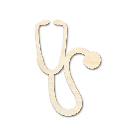 Unfinished Wood Stethoscope Shape | Craft Cutout 3" / 1/2"