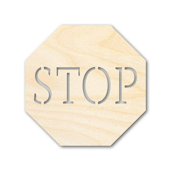 Unfinished Wood Stop Sign Shape | DIY Craft Cutout | up to 46" DIY 4" / 1/2"