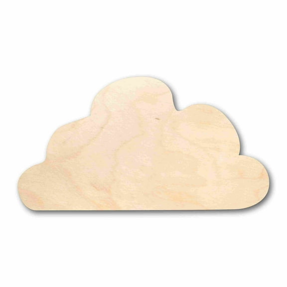 Unfinished Wood Storm Cloud Silhouette - Craft- up to 46" DIY 5" / 1/8"