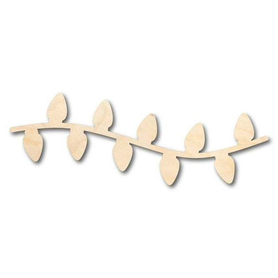 Unfinished Wood String of Lights Shape - Christmas - Craft - up to 46" DIY 5" / 1/8"