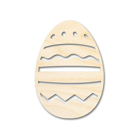 Unfinished Wood Striped Egg Shape - Easter Craft - up to 46" DIY 24" / 3/4"