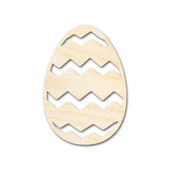 Unfinished Wood Striped Egg Shape - Easter Craft - up to 46" DIY 36" / 3/4"
