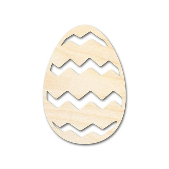 Unfinished Wood Striped Egg Shape - Easter Craft - up to 46" DIY 6" / 1/8"