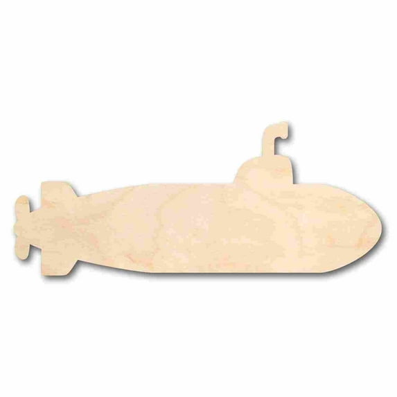 Unfinished Wood Submarine Shape - Ocean - Beach - Nursery - Craft - up to 46" DIY 4" / 1/8"