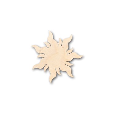 4-inch Unfinished Wooden Sun Shape - 1/8" Thick Laser-Cut Plywood For Crafts