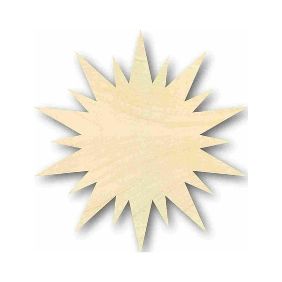 Unfinished Wood Sun Star Shape - Space - Nursery - Craft - up to 46" DIY 14" / 1/8"