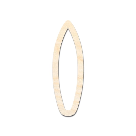 Unfinished Wood Surfboard Outline Shape | DIY Craft Cutout 5" / 1/2"