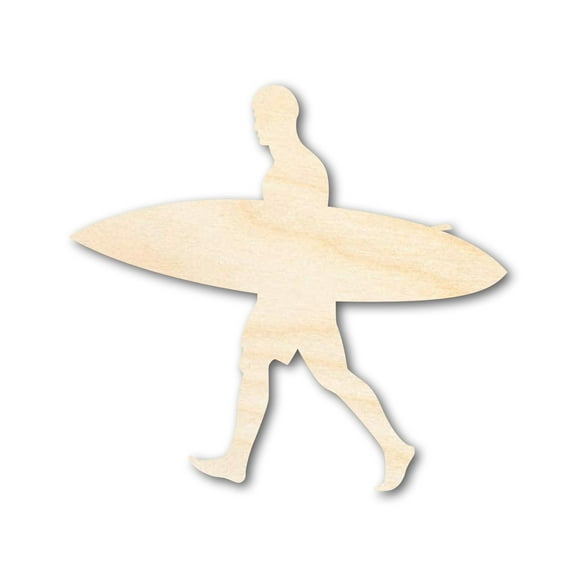 Unfinished Wood Surfer Guy Shape | DIY Craft Cutout | up to 46" DIY 36" / 1/2"