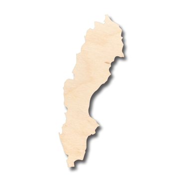 Unfinished Wood Sweden Country Shape - Craft - up to 46" DIY 3" / 1/2"