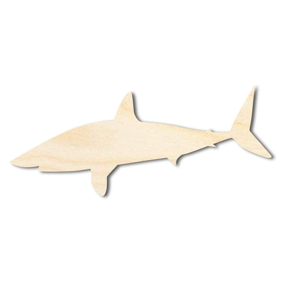 Unfinished Wood Swimming  Sand Tiger Shark Shape | DIY Craft Cutout | up to 46" DIY 6" / 1/8"