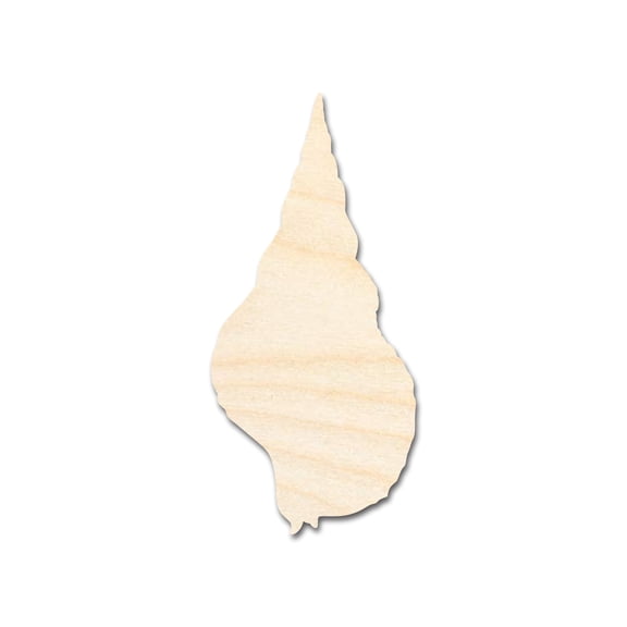 Unfinished Wood Swirl Shell Shape | DIY Craft Cutout 5" / 1/2"