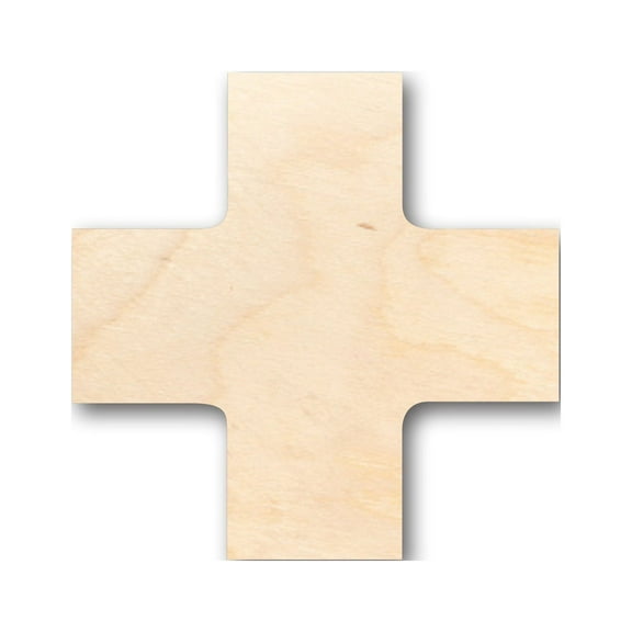 Unfinished Wood Swiss Cross Shape - Craft - up to 46" DIY 24" / 1"