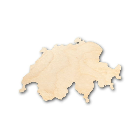 Unfinished Wood Switzerland Country Shape - Craft - up to 46" DIY 42" / 3/4"
