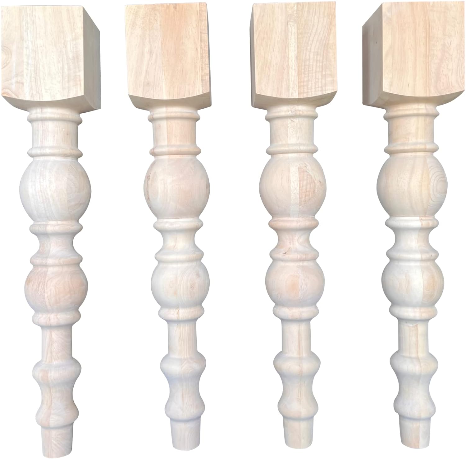 Unfinished Wood Table Legs (Set Of 4), Maple Family Parawood Hardwood