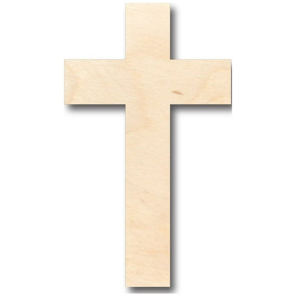 Unfinished Wood Tall Cross Shape - Christian - Craft - up to 46" DIY 24" / 1/8"