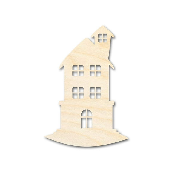 Unfinished Wood Tall House Shape | Craft Cutout | up to 46" DIY 16" / 1/4"