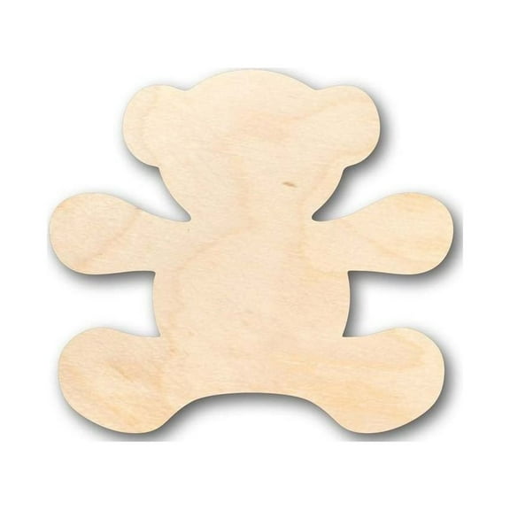 Unfinished Wood Teddy Bear Shape - Craft - up to 46" DIY 5" / 1/8"