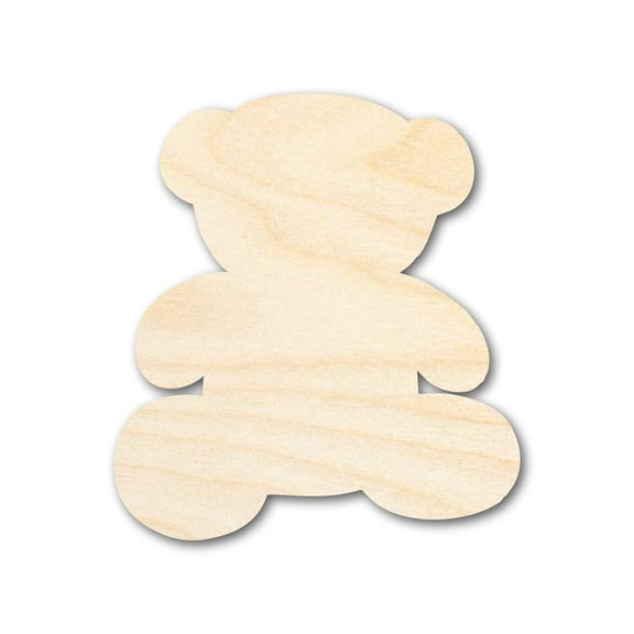 Unfinished Wood Teddy Bear Shape 4" / 1/2"