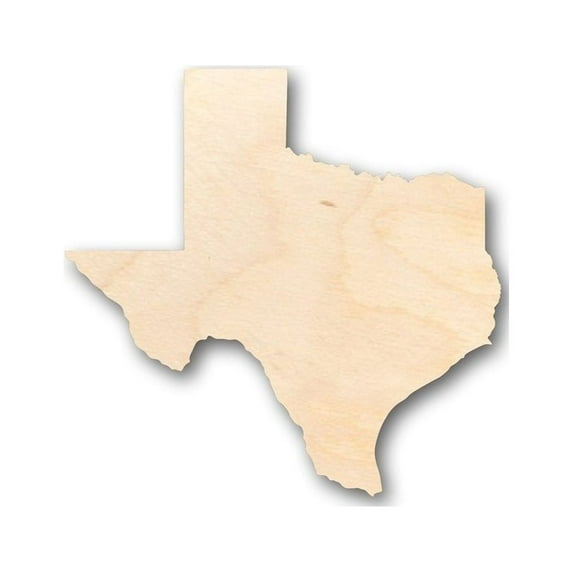 Unfinished Wood Texas Shape - State - Craft - up to 46" DIY 5" / 1/4"
