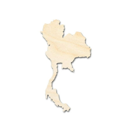 Unfinished Wood Thailand Country Shape - Southeast Asia Craft - up to 46" DIY 4" / 1/8"