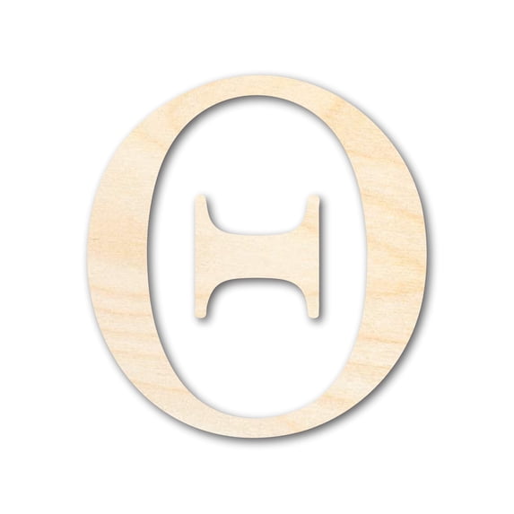 Unfinished Wood Theta Silhouette - Craft- up to 46" DIY 6" / 1/8"