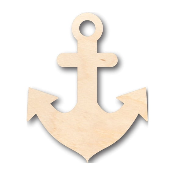 Unfinished Wood Thick Anchor Shape - Craft - up to 46" DIY 8" / 1/4"