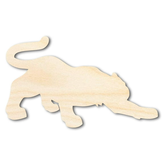 Unfinished Wood Tiger Mascot Shape | DIY Craft Cutout | up to 46" DIY 12" / 1/2"