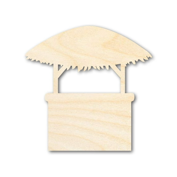 Unfinished Wood Tiki Bar Shape - Craft - up to 46" 18" / 1/4"