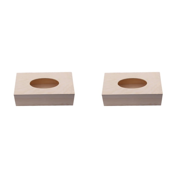 Unfinished Wood Tissue Box Rectangular Handmade Tissue Boxes Tabletop Napkin Dispenser For Arts Crafts Home Decoration