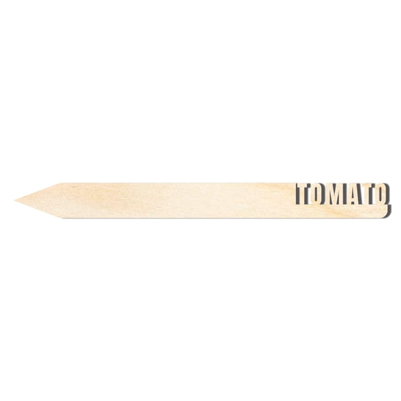Unfinished Wood Tomato Garden Stake | DIY Craft Cutout 14" / 1/4"