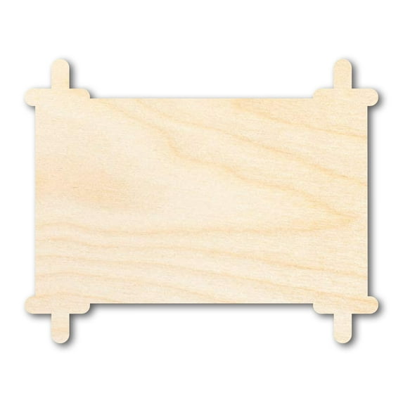 Unfinished Wood Torah Scroll Shape | DIY Craft Cutout 10" / 3/4"
