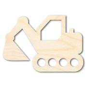 Unfinished Wood Toy Excavator Shape | Construction Vehicle Craft Cutout 4" / 1/8"