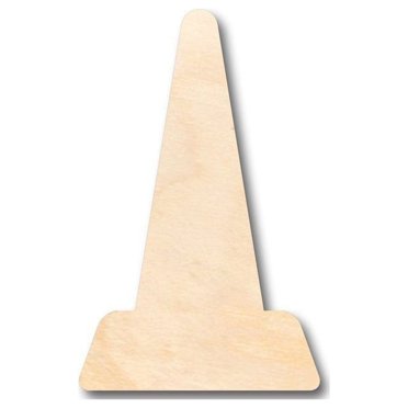 Unfinished Wood Traffic Cone Shape - Construction - Tool - Craft - up to 46" DIY 4" / 1/4"