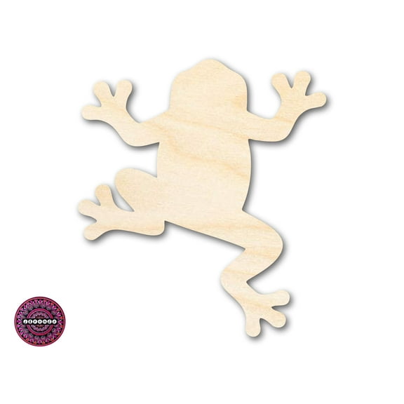 Unfinished Wood Tree Frog Climbing Shape | JGrondz | DIY Craft Cutout | up to 46" DIY 18" / 1/2"