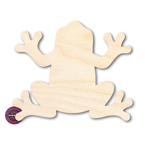 Unfinished Wood Tree Frog Shape | JGrondz | DIY Craft Cutout 3" / 1/8"