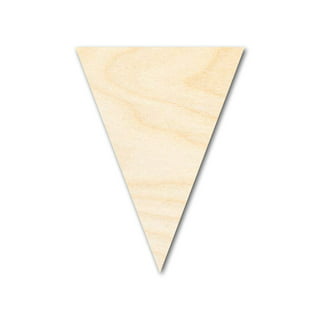 TEHAUX 15pcs Triangular Wood Chips Wooden Craft Shapes Wood Craft Wooden  Hanging Tags Triangles Wood Shapes Wooden Slices DIY Crafts Wood Coasters