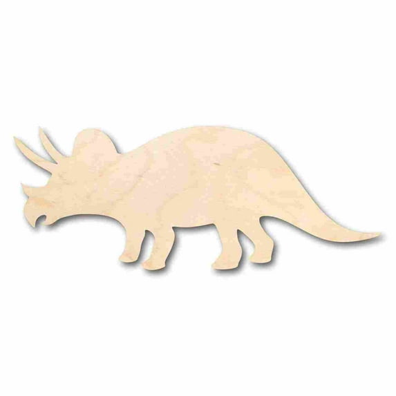 Unfinished Wood Triceratops Shape - Jurassic Park - Dinosaur - Craft - up to 46" DIY 10" / 3/4"