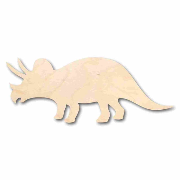 Unfinished Wood Triceratops Shape - Jurassic Park - Dinosaur - Craft - up to 46" DIY 6" / 1/8"