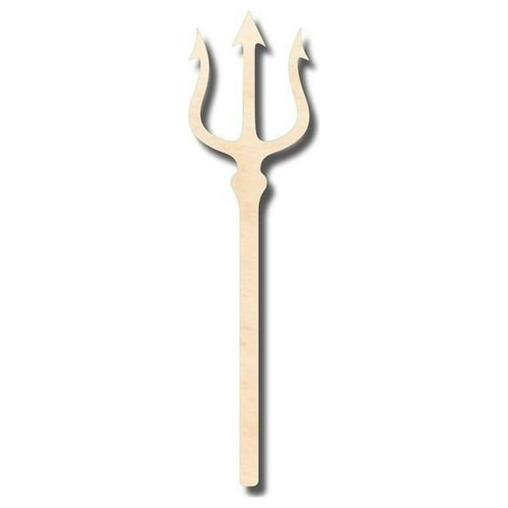 Unfinished Wood Trident Shape - Ocean - Neptune - Craft - up to 46" DIY 5" / 1/8"