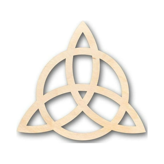 Unfinished Wood Triquetra Shape - Craft - up to 46" DIY 8" / 1/4"