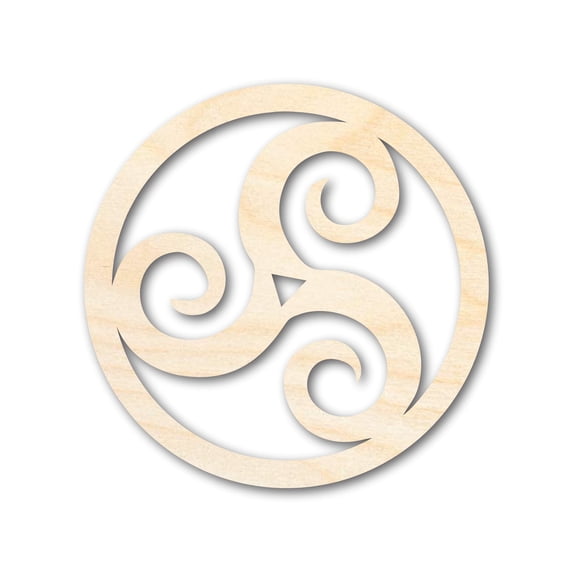 Unfinished Wood Triskele Shape - Celtic Symbol Craft - up to 46" 20" / 1/4"