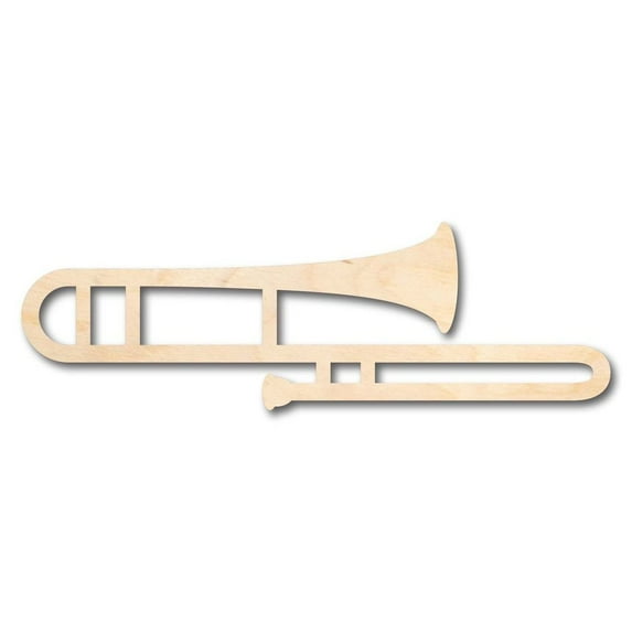 Unfinished Wood Trombone Shape - Music - Craft - up to 46" DIY 20" / 3/4"