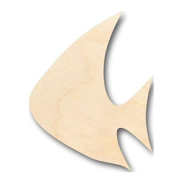 Unfinished Wood Tropical Fish Shape - Craft - up to 46" DIY 3" / 1/8"
