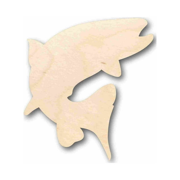 Unfinished Wood Trout Salmon Fish Silhouette - Craft- up to 46" DIY 5" / 1/8"