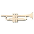thumbnail image 1 of Unfinished Wood Trumpet Shape - Music - Craft - up to 46" DIY 7" / 1/4", 1 of 3