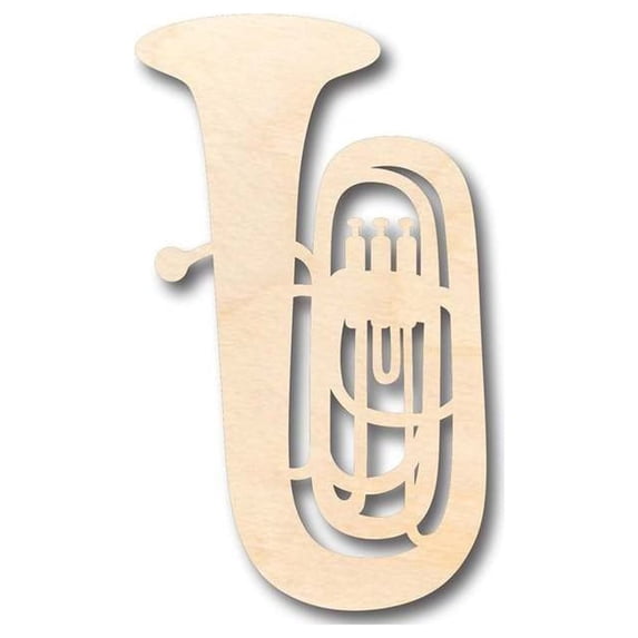 Unfinished Wood Tuba Shape - Music - Craft - up to 46" DIY 16" / 3/4"