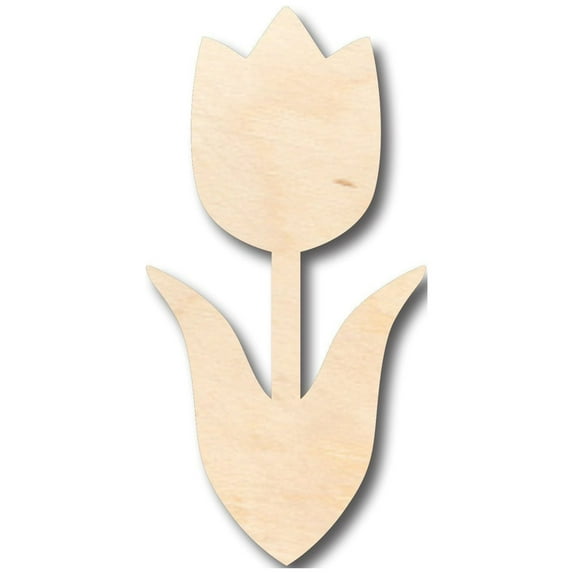 Unfinished Wood Tulip Flower Shape - Craft - up to 46" DIY 14" / 1/4"