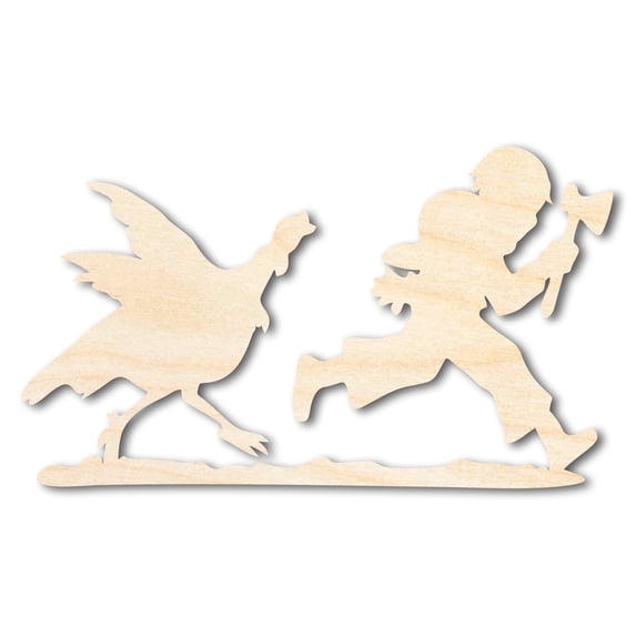 Unfinished Wood Turkey Chase Shape - Craft - up to 46" 30" / 1/4"